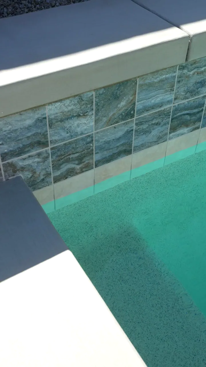 Atlantis pool with a sheer descent, filmed on site